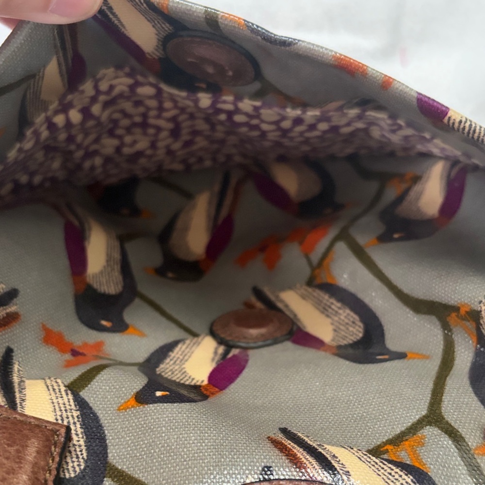 Fossil Crossbody Bag with Bird Design - Brown and Gray and Purple - Picture 15 of 15